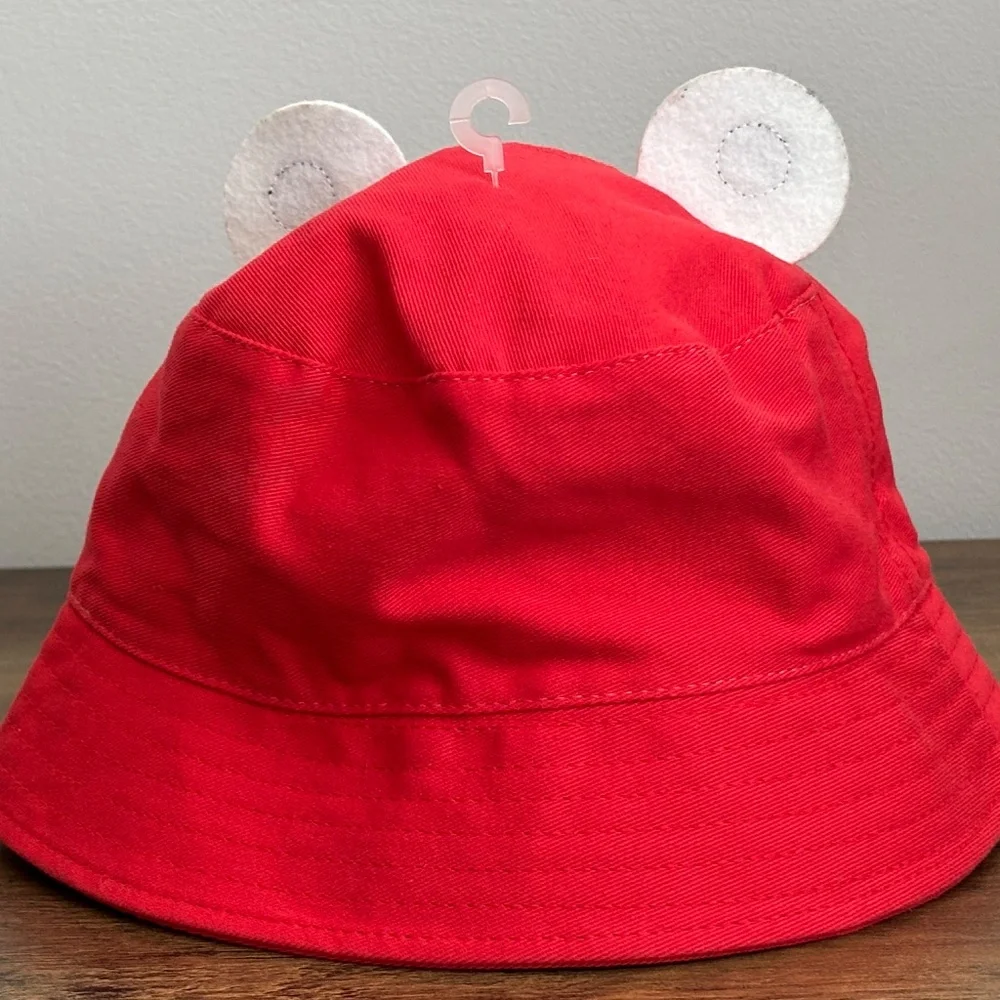 DISNEY PARKS Authentic Original Youth MICKEY MOUSE Red Bucket Hat Cap NEW